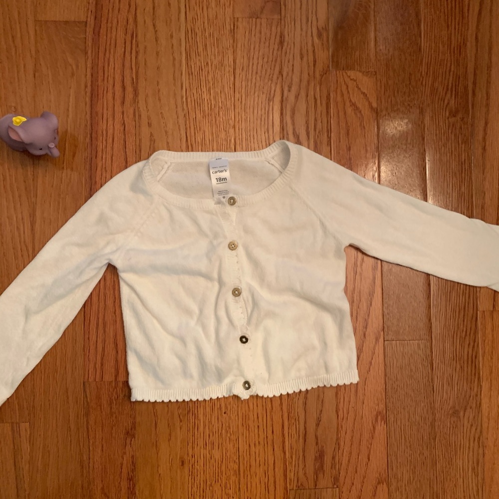 Carter’s white cardigan sweater 18 months